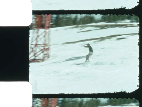 Slide Mountain Nevada 1966 Skiing Down 6 Stock Footage 306998401