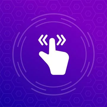 Slide or scroll icon, hand gesture vector pictogram 스톡 일러스트