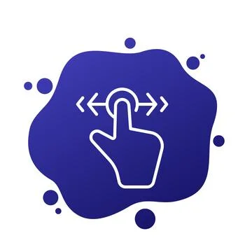 Slide or scroll line icon, hand gesture vector Illustrazione stock