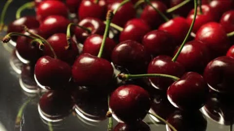 Slide over Pile of Cherries Stock Footage 11835569
