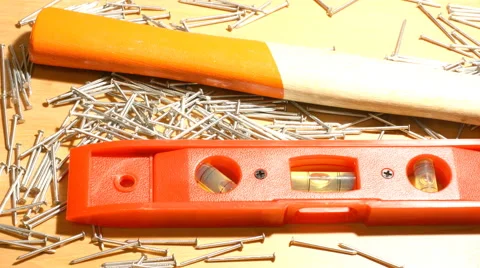 A slide over a set of different tools Stock Footage 62688568