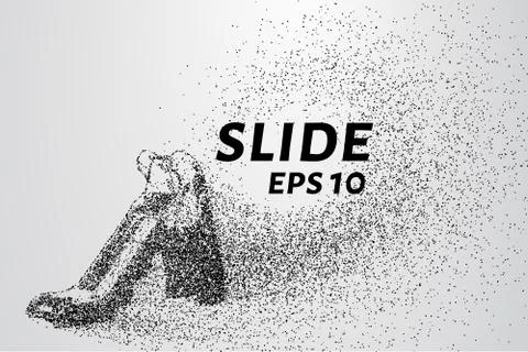The slide of particles. The slide consists of circles and points. Vector il.. Stock Illustration