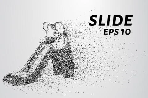 The slide of particles. The slide consists of circles and points. Vector il.. Stock Illustration