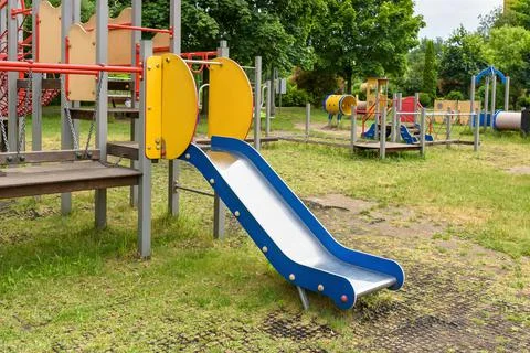 Slide on the playground Stock Photos