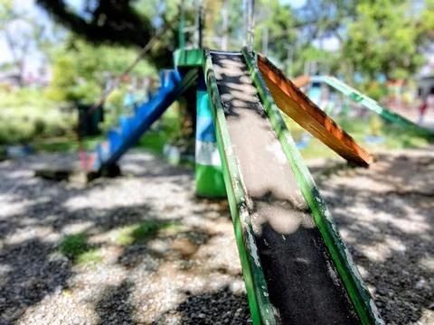 Slide at the playground Foto stock