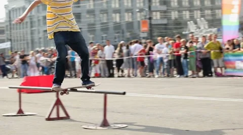 Slide on the rail (Editorial) Stock Footage 7752004