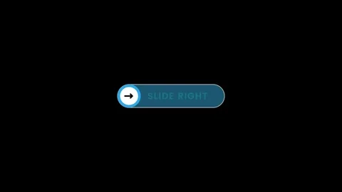 Slide right interactive ui button animation isolated on black background Stock Footage 345950089