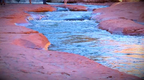 Slide Rock Ground Shot Stock Footage 60796980