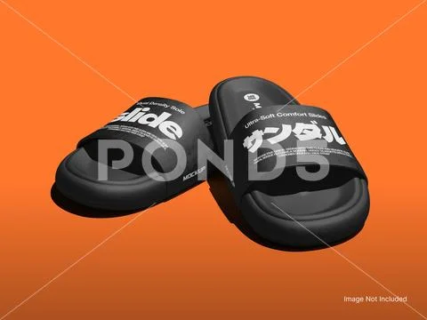 Slide sandals Mockup 3D Rendering Template PSD