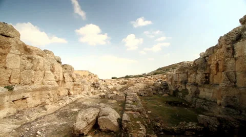 Slide shot at archaeological site Stock Footage 37090083