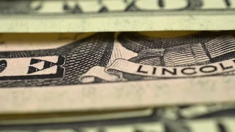 Slide shot of a detailed macro texture of a US dollar bill. Slowly dolly shot Stock Footage 244335136