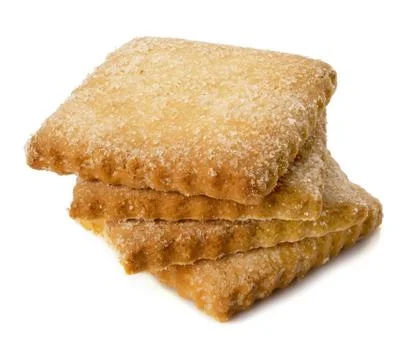 A slide of a square sugar cookie Stock Photos