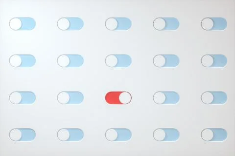 Slide switch and touch button, science and technology, 3d rendering. Stock Photos