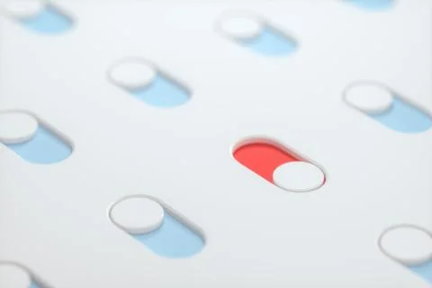 Slide switch and touch button, science and technology, 3d rendering. Stock Photos