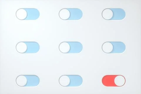 Slide switch and touch button, science and technology, 3d rendering. Stock Photos