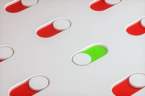 Slide switch and touch button, science and technology, 3d rendering. Stock Photos
