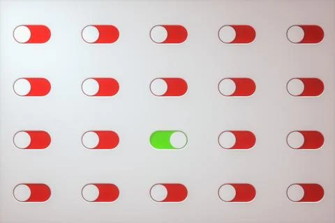 Slide switch and touch button, science and technology, 3d rendering. Stock Photos