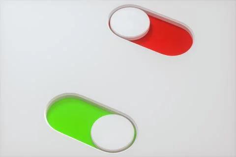 Slide switch and touch button, science and technology, 3d rendering. Stock Photos