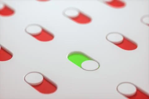 Slide switch and touch button, science and technology, 3d rendering. Stock Photos