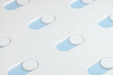 Slide switch and touch button, science and technology, 3d rendering. Stock Photos