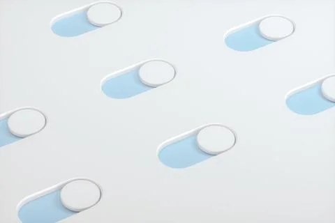 Slide switch and touch button, science and technology, 3d rendering. Stock Photos