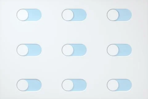 Slide switch and touch button, science and technology, 3d rendering. Stock Photos