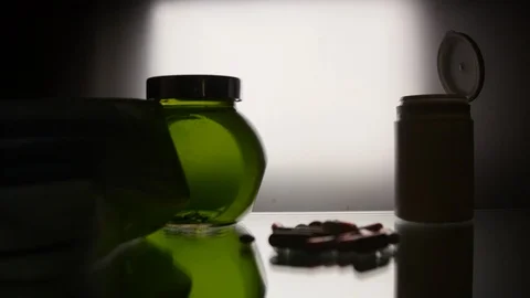 Slide on the table with medical items Stock Footage 125491080