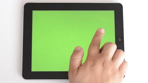 Slide on the tablet with green screen Stock Footage 41997785