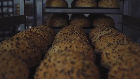 Slide into tasty bun for bugers or some kitchen doing  Stock Footage 73374626
