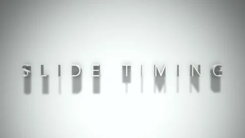 Slide timing 3D title animation white text on a white background Stock Footage 299749679