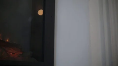 Slide video. Fireplace Stock Footage 90360851