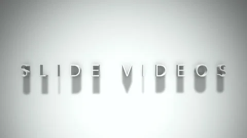 Slide videos 3D title animation white text on a white background Stock Footage 299749681