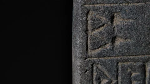 Slider across Cuneiform tablet Archaeological treasure Stockbeeldmateriaal 142403242