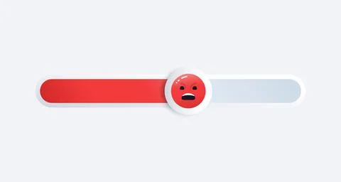 Slider bar with angry emoji, vector design Stock Illustration