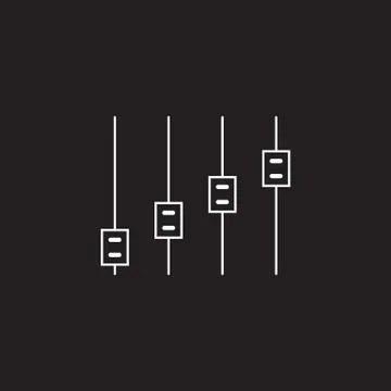 Slider bar thin line icon, settings outline vector Stock Illustration