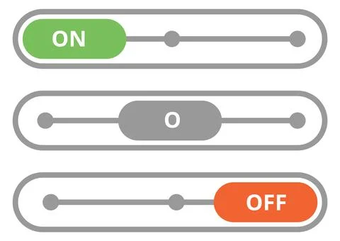 On off slider button. Color user interface element Illustrazione stock