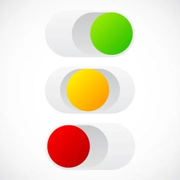 Slider button template in on off standby states Stock Illustration