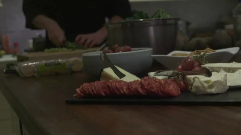 Slider Cheese Platter Stock Footage 99615065