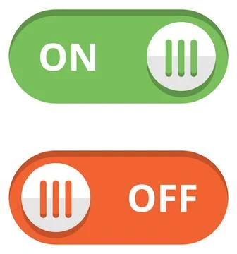 On off slider. Color web interface element Stock Illustration