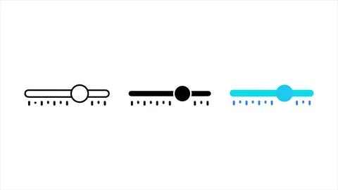 Slider control icon set outline solid and color vector 库存插图