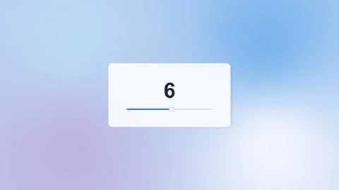 Slider control UI element animation with number counter and progress bar Vidéo 346740528