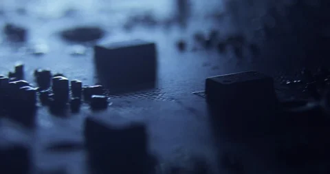 Slider dollymacro shots of the surface of computer hardware parts chips Vídeo Stock 97112794