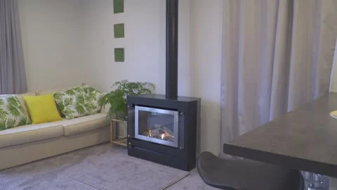 Slider Fire Place Lounge Stock Footage 202240159