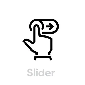 Slider hand gesture icon. Editable line vector. Stock-Illustration