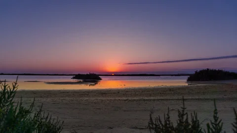 Slider hyperlapse of a sunset at N.P. Punta Entinas-Sabinar 4K ProRes 4444 Stock Footage 312068726