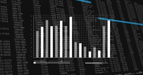 Slider knob moving, HUD bar chart changing heights and updating readout, Stockbeeldmateriaal 331635282