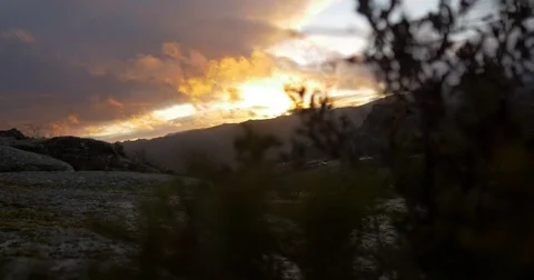 Slider landscape mountain sunset winter Stock Footage 78237534