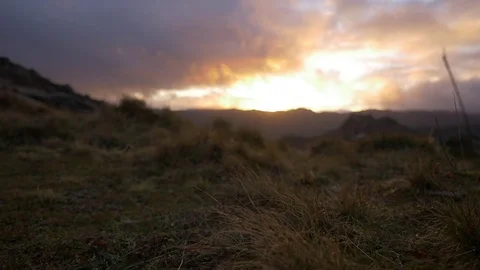 Slider monutain sunset winter 2 Stock Footage 78750909