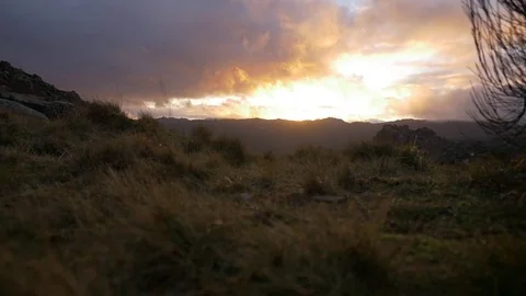 Slider monutain sunset winter 3 Stock Footage 78753489