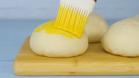 Slider. The process of making bread buns before baking Stock Footage 132275020